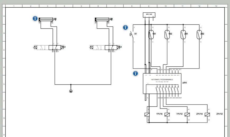 Schéma : Cycle A+ B+ A- B- avec automate programmable (Grafcet)
